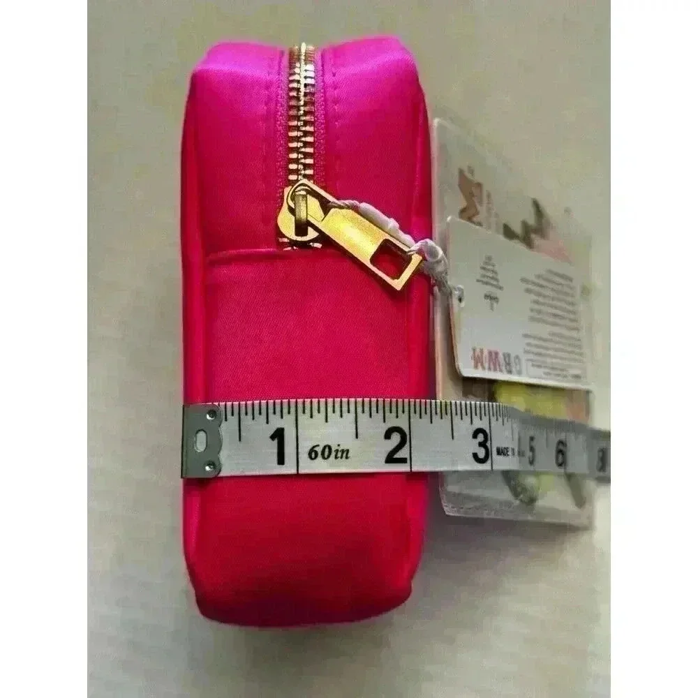 Get Ready With Me Travel Make Up GRWM Bag Hot Pink with Adhesive Patches Stuffer